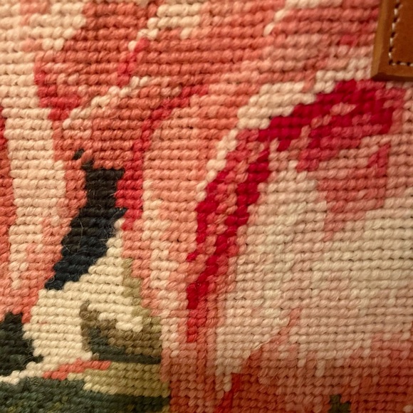 Clever Carriage Company Needlepoint Pink English Rose Handbag - Picture 8 of 14